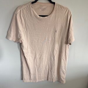 All Saints Men's Light Beige Short Sleeve Tee